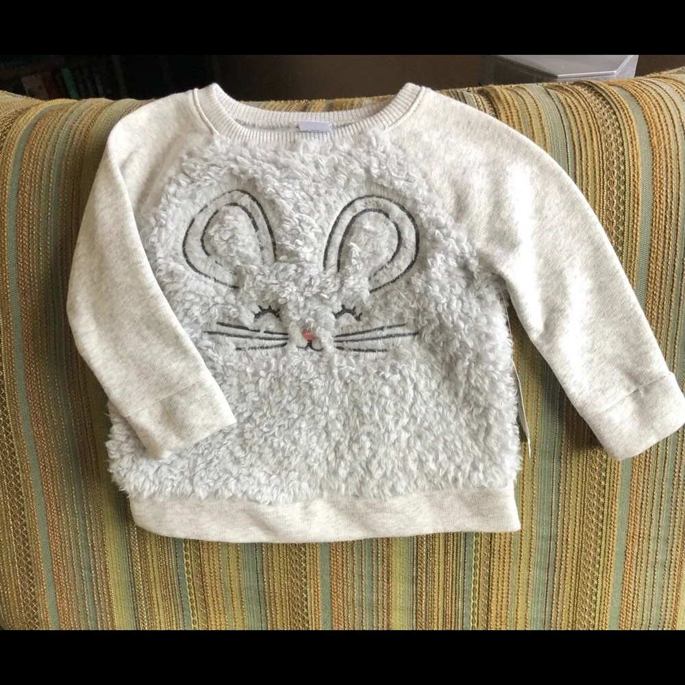 Old Navy Sherpa soft gray mouse sweatshirt 12-18 months